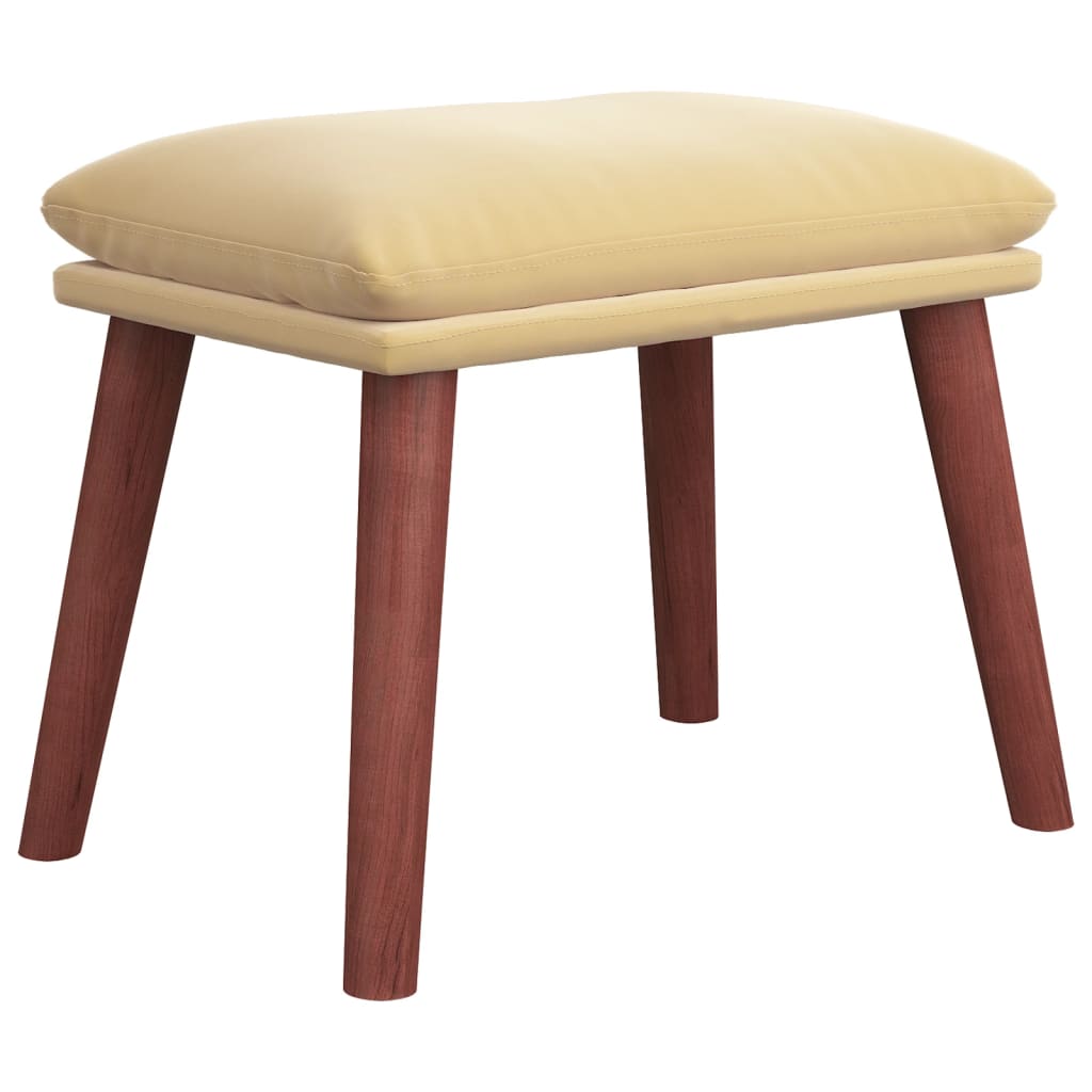 Υποπόδιο Κρεμ 45x29,5x35 εκ. Βελούδινο - Pakobazaar