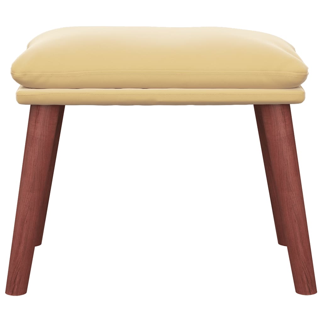 Υποπόδιο Κρεμ 45x29,5x35 εκ. Βελούδινο - Pakobazaar