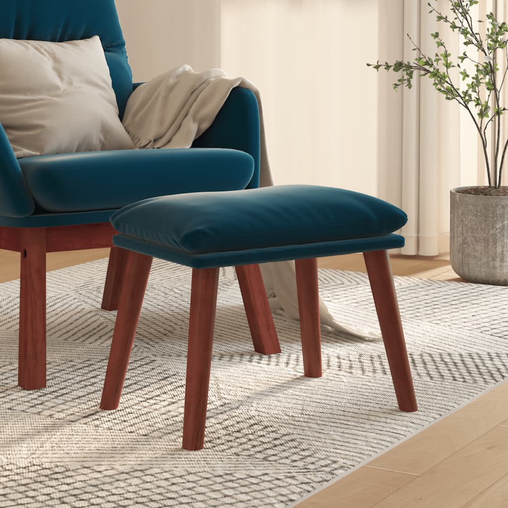 Υποπόδιο Μπλε 45x29,5x35 εκ. Βελούδινο - Pakobazaar