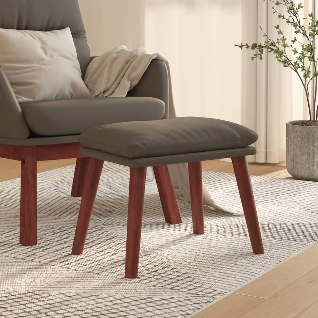 Υποπόδιο Γκρι 45x29,5x35 εκ. από Συνθετικό Δέρμα - Pakobazaar