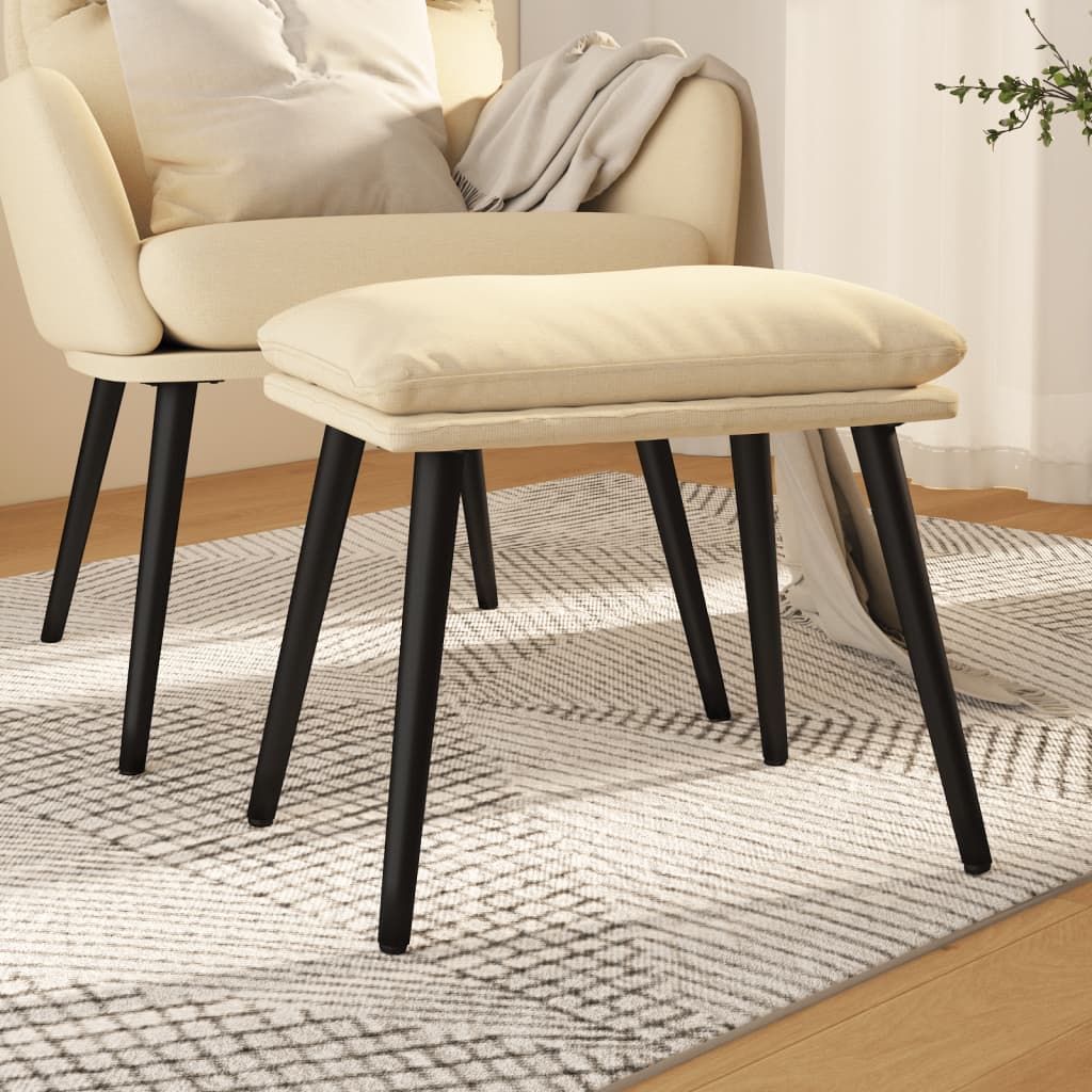 Υποπόδιο Κρεμ 45x29,5x35 εκ. Υφασμάτινο - Pakobazaar