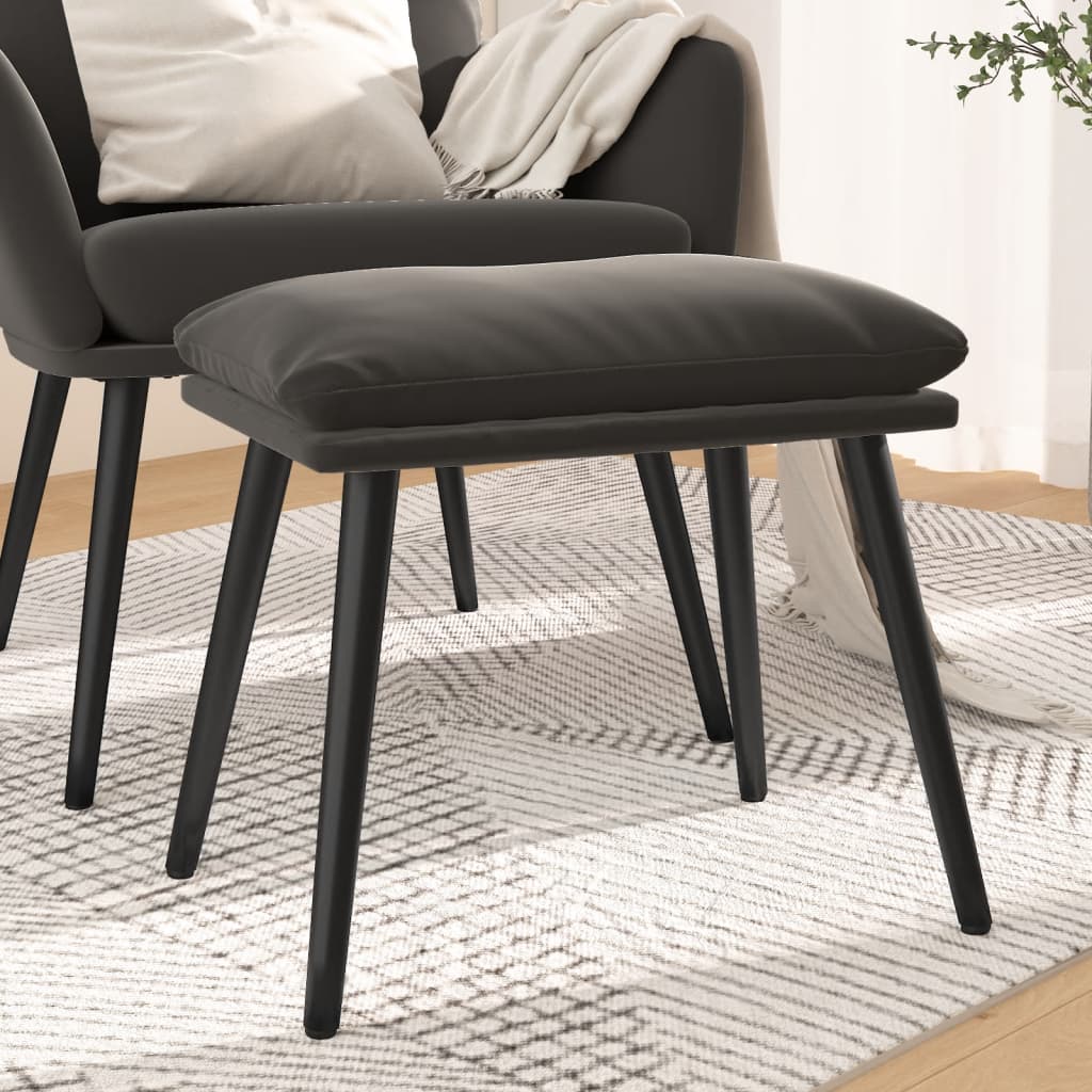 Υποπόδιο Σκούρο Γκρι 45x29,5x35 εκ. Βελούδινο - Pakobazaar
