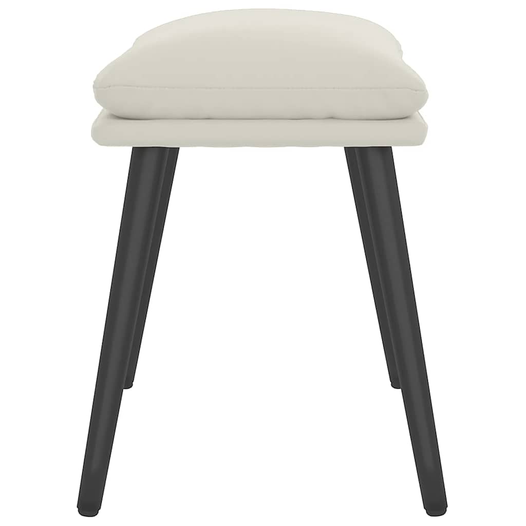 Υποπόδιο Κρεμ 45x29,5x35 εκ. Βελούδινο