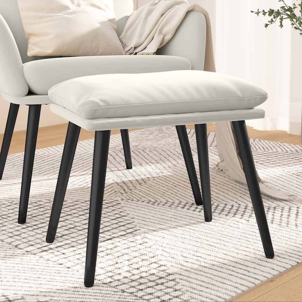 Υποπόδιο Κρεμ 45x29,5x35 εκ. Βελούδινο