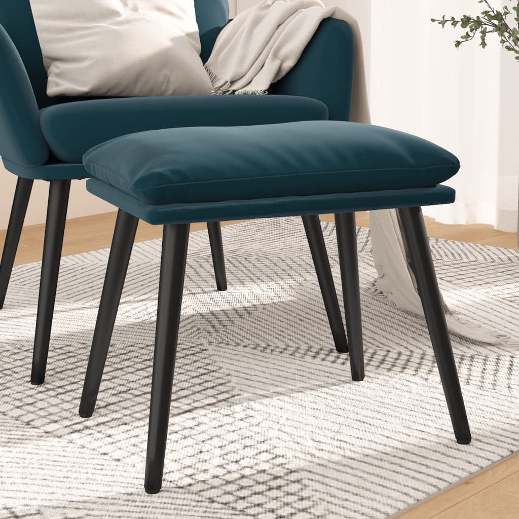 Υποπόδιο Μπλε 45x29,5x35 εκ. Βελούδινο - Pakobazaar
