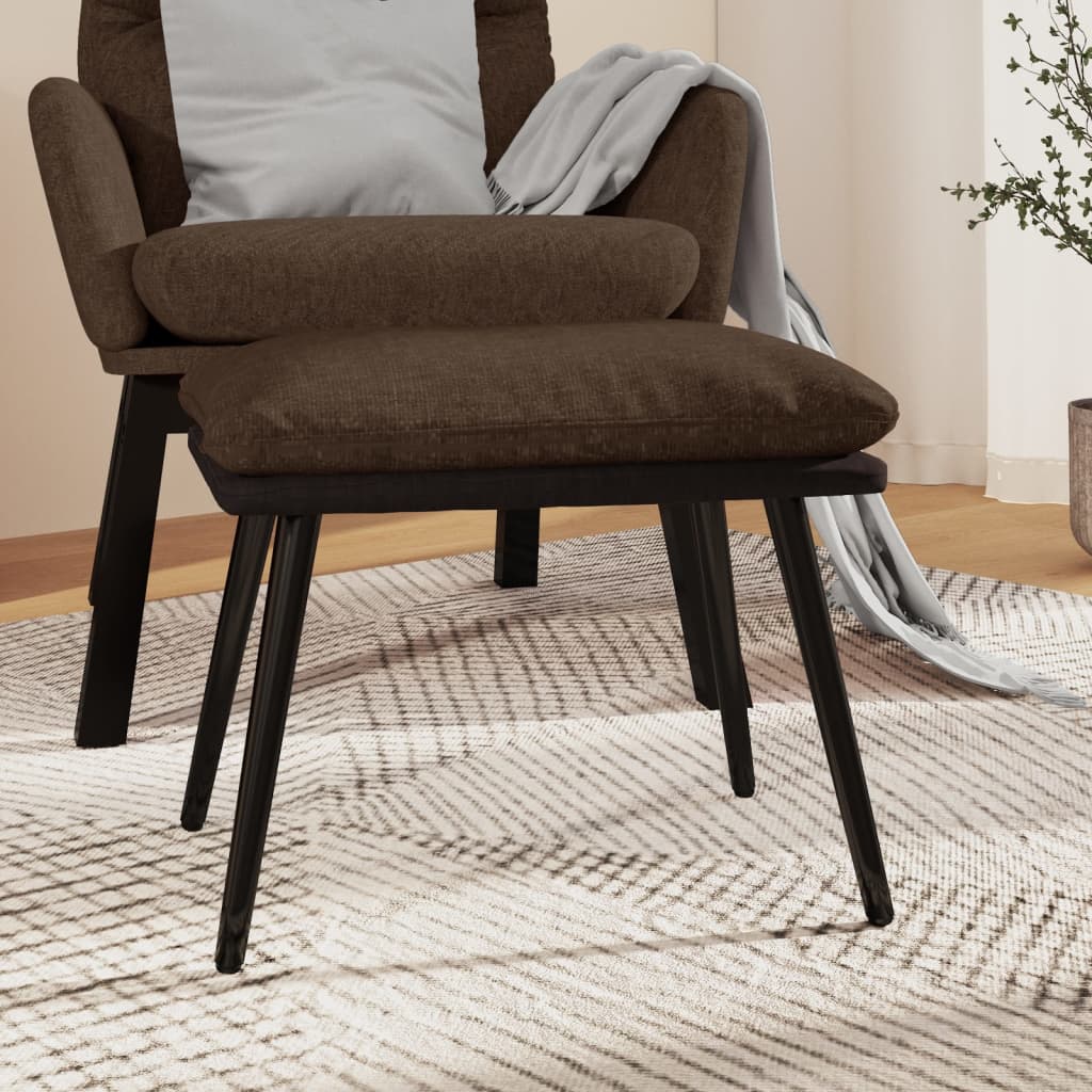 Υποπόδιο Καφέ 45x29,5x35 εκ. Ύφασμα & Συνθετικό Δέρμα