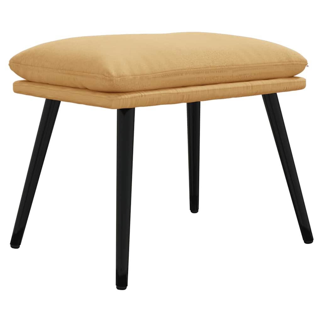 Υποπόδιο Κρεμ 45x30x35 εκ. από Ύφασμα Μικροϊνών