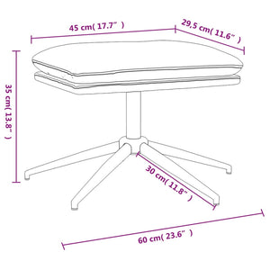 Υποπόδιο Μπορντό 60x60x35 εκ. Υφασμάτινο