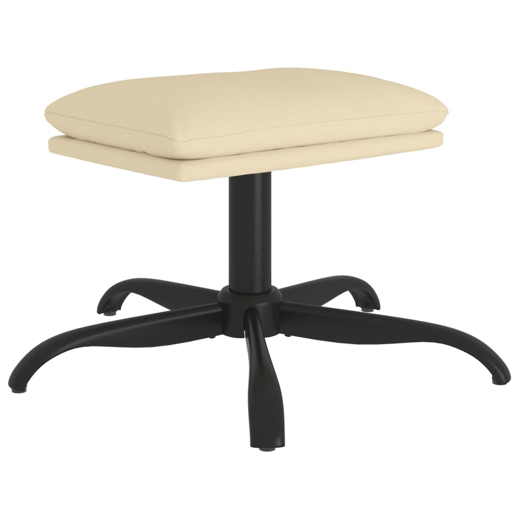 Υποπόδιο Κρεμ 60x60x36 εκ. Υφασμάτινο - Pakobazaar