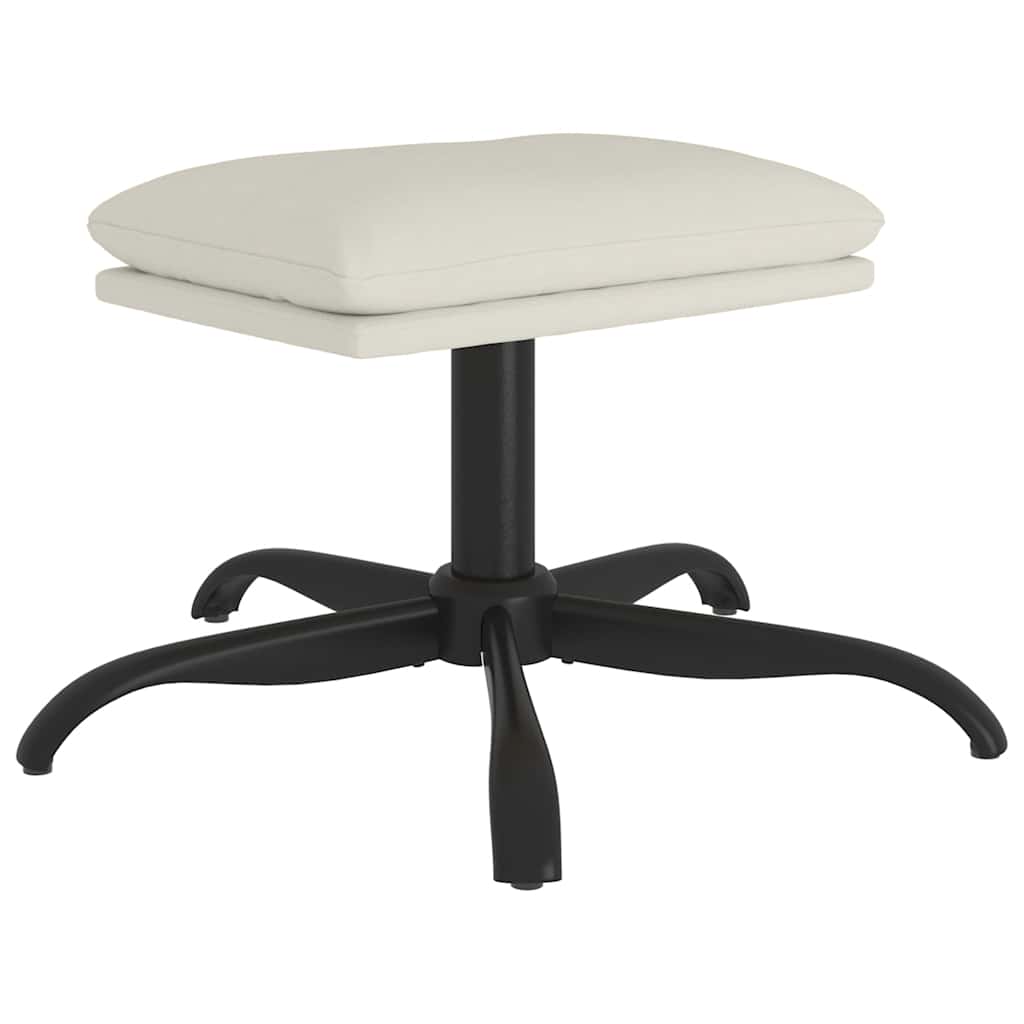 Υποπόδιο Λευκό 60x60x36 εκ. Βελούδινο