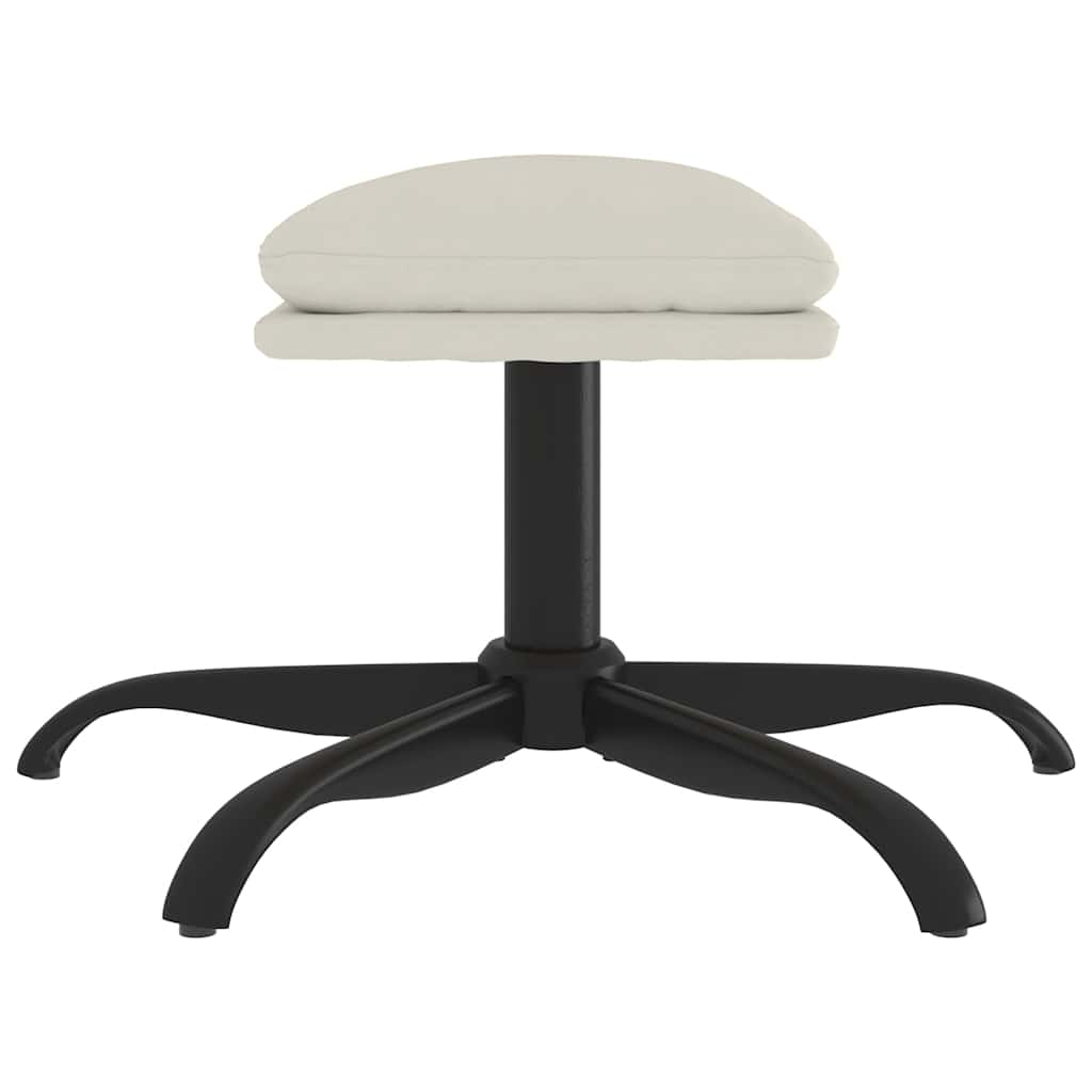 Υποπόδιο Λευκό 60x60x36 εκ. Βελούδινο