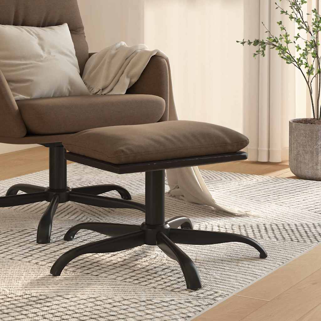 Υποπόδιο Καφέ 60x60x36 εκ. Ύφασμα & Συνθετικό Δέρμα