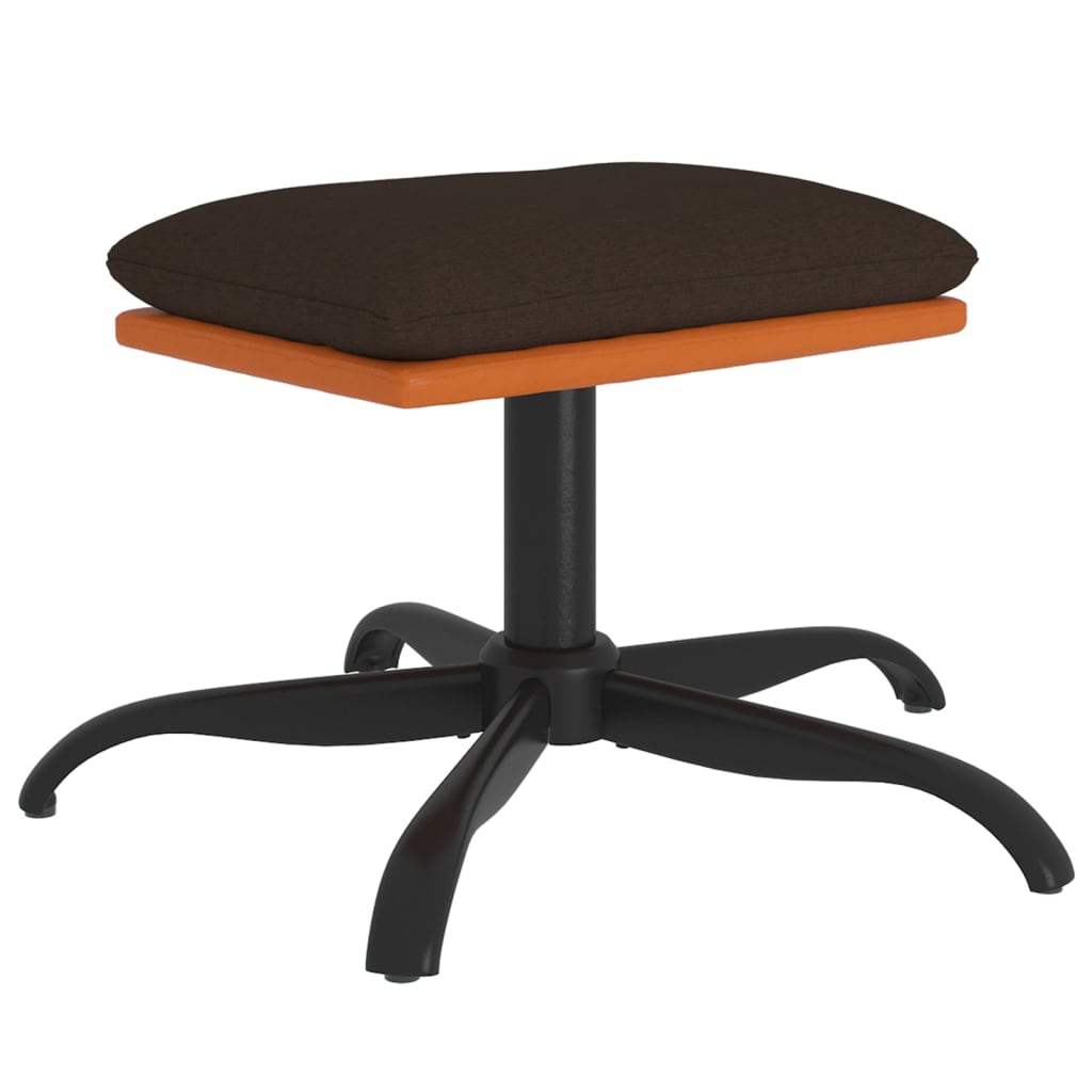 Υποπόδιο Καφέ 60x60x36 εκ. Ύφασμα & Συνθετικό Δέρμα