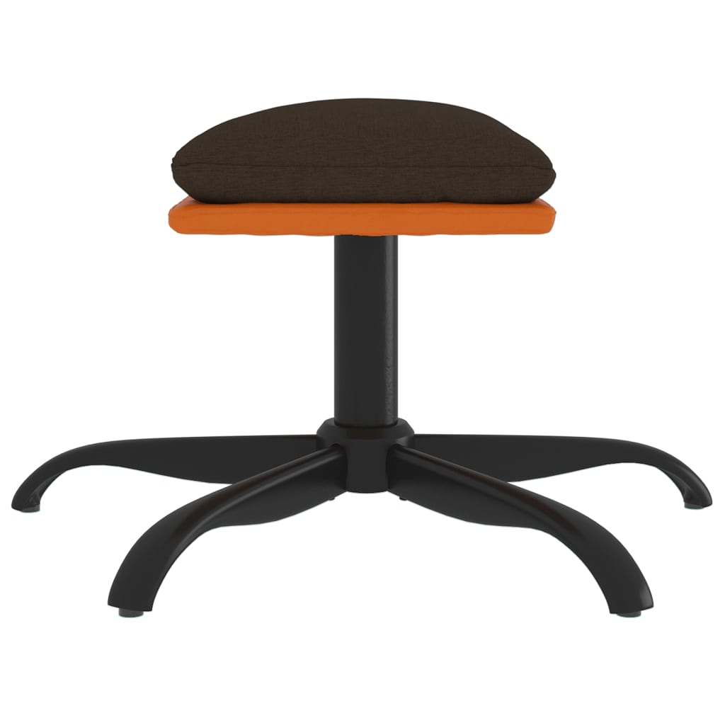 Υποπόδιο Καφέ 60x60x36 εκ. Ύφασμα & Συνθετικό Δέρμα