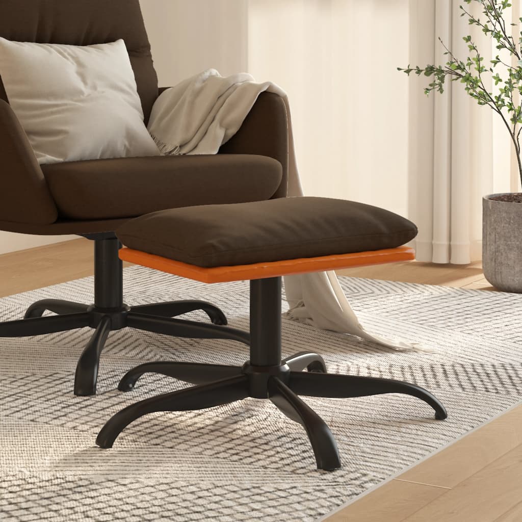 Υποπόδιο Καφέ 60x60x36 εκ. Ύφασμα & Συνθετικό Δέρμα