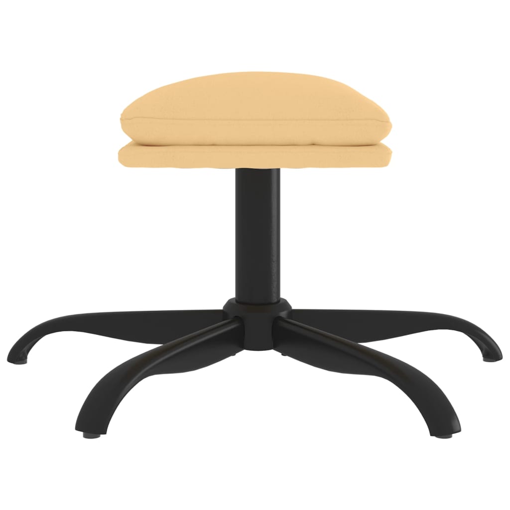 Υποπόδιο Κρεμ 60x60x36 εκ. από Ύφασμα Μικροϊνών