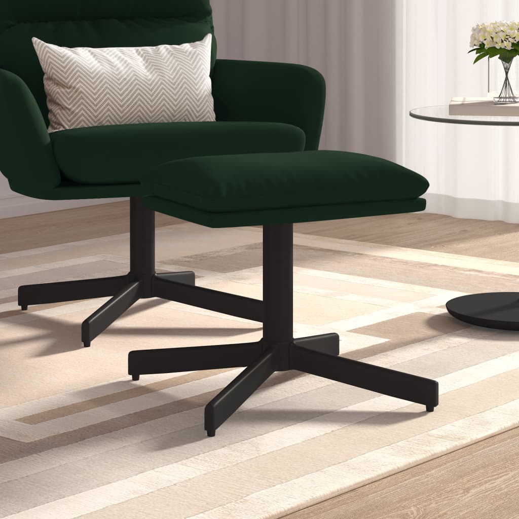 Υποπόδιο Σκούρο Πράσινο 60x60x36 εκ. Βελούδινο