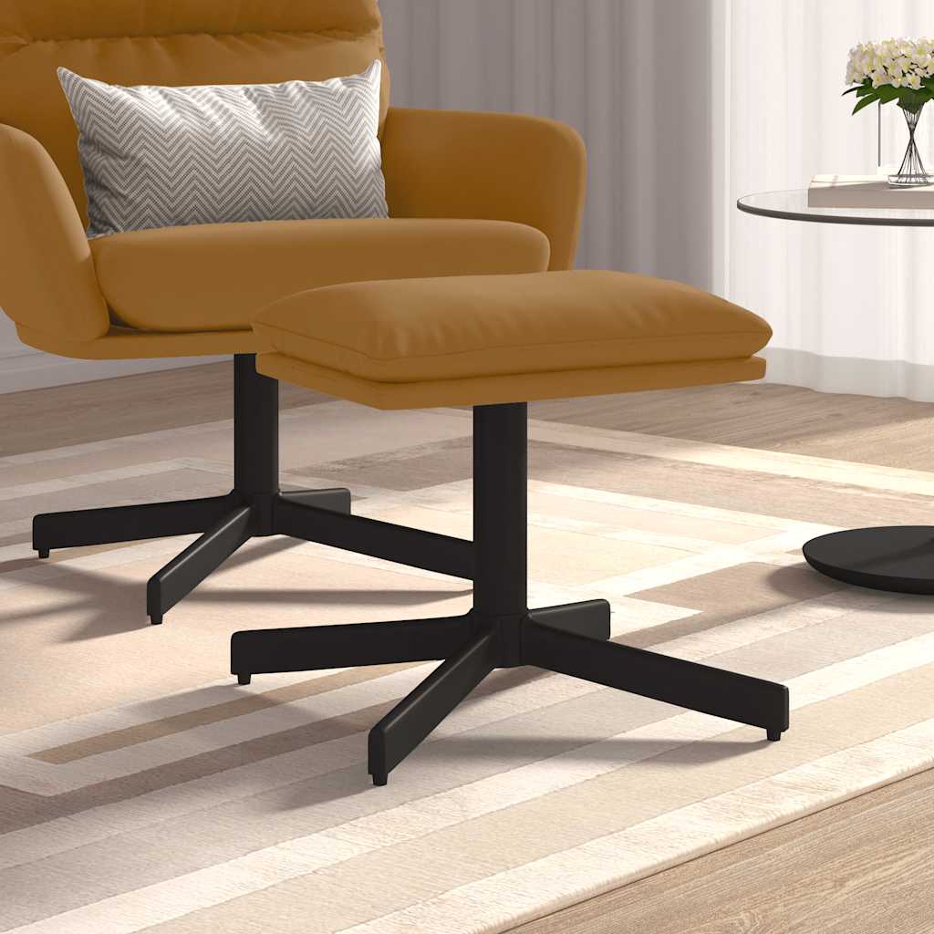 Υποπόδιο Καφέ 60x60x36 εκ. Βελούδινο