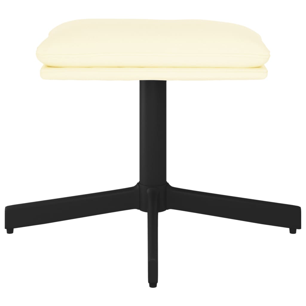 Υποπόδιο Κρεμ 60x60x36 εκ. από Συνθετικό Δέρμα