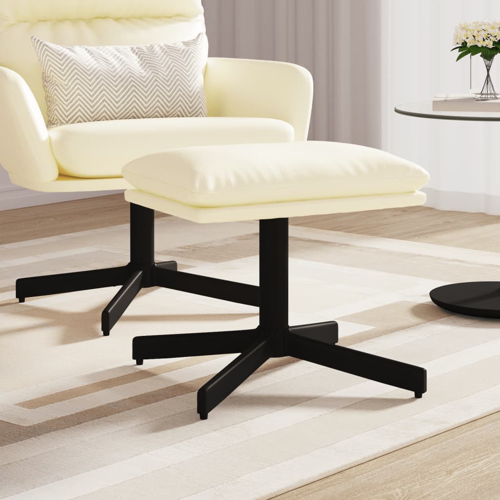 Υποπόδιο Κρεμ 60x60x36 εκ. από Συνθετικό Δέρμα