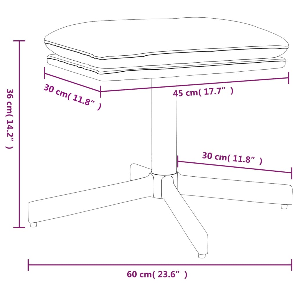Υποπόδιο Κρεμ 60x60x36 εκ. Ύφασμα & Συνθετικό Δέρμα