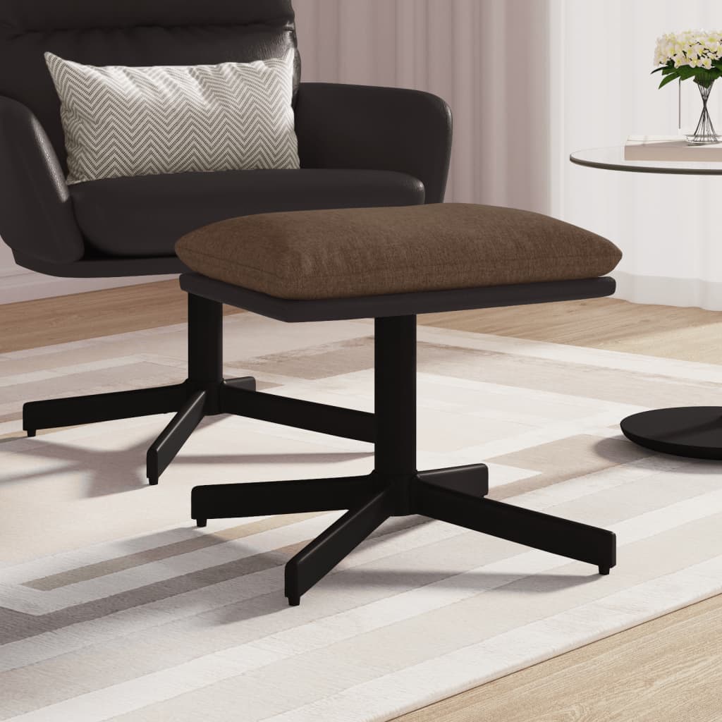 Υποπόδιο Καφέ 60x60x36 εκ. Ύφασμα & Συνθετικό Δέρμα