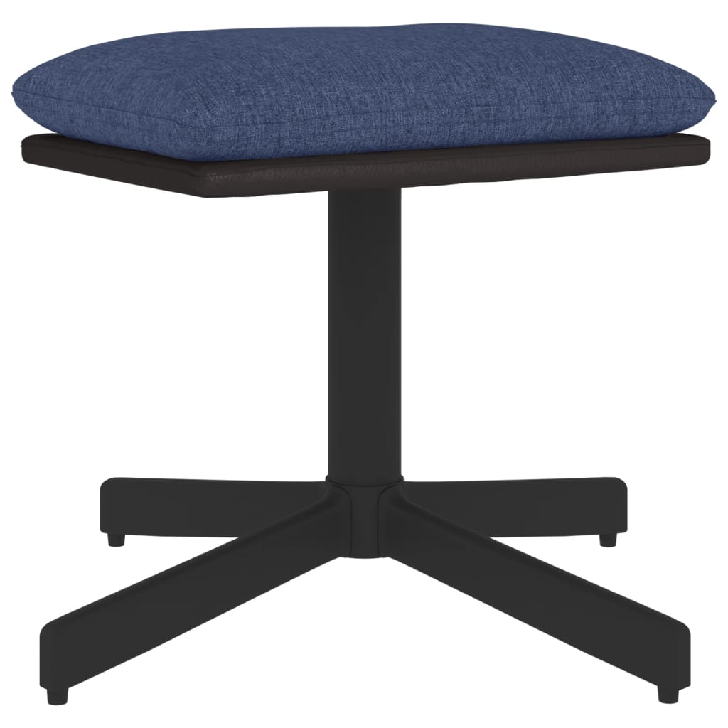 Υποπόδιο Μπλε 60x60x36 εκ. Ύφασμα & Συνθετικό Δέρμα