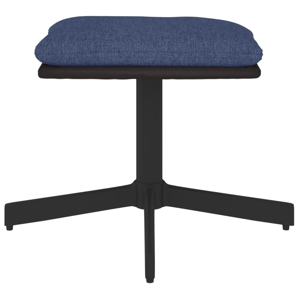 Υποπόδιο Μπλε 60x60x36 εκ. Ύφασμα & Συνθετικό Δέρμα