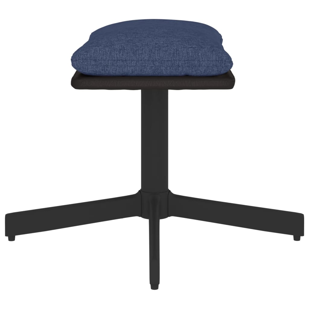 Υποπόδιο Μπλε 60x60x36 εκ. Ύφασμα & Συνθετικό Δέρμα