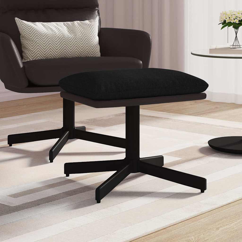 Υποπόδιο Μαύρο 60x60x36 εκ. Ύφασμα & Συνθετικό Δέρμα