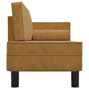 Ανάκλιντρο Καφέ Βελούδινο με Μαξιλάρια/Μαξ. Στήριξης