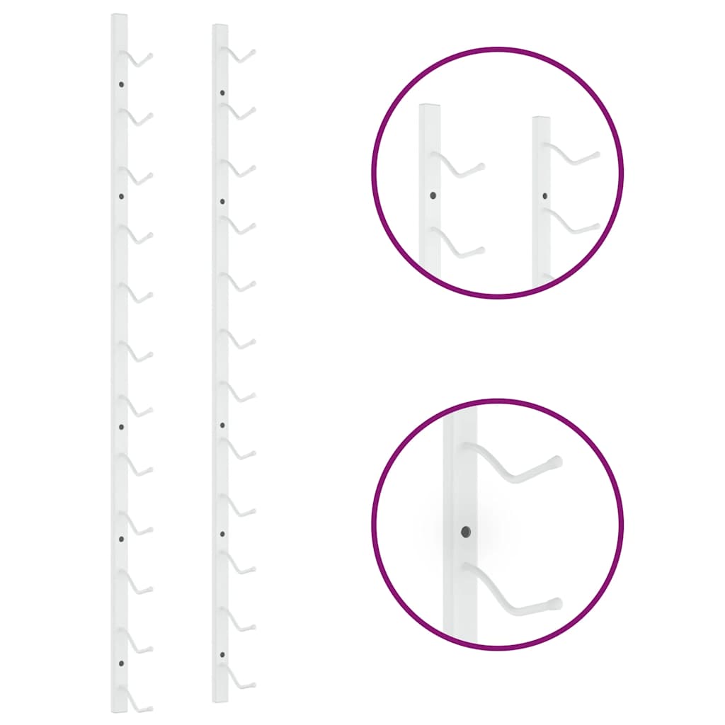Ραφιέρα Κρασιών Τοίχου για 12 Φιάλες Λευκή Σιδερένια