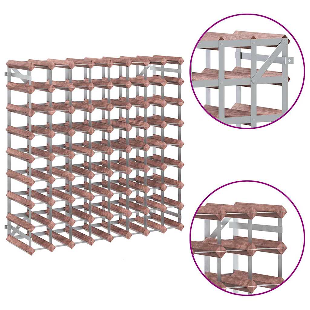 Ραφιέρα Κρασιών για 72 Μπουκάλια Καφέ από Μασίφ Ξύλο Πεύκου