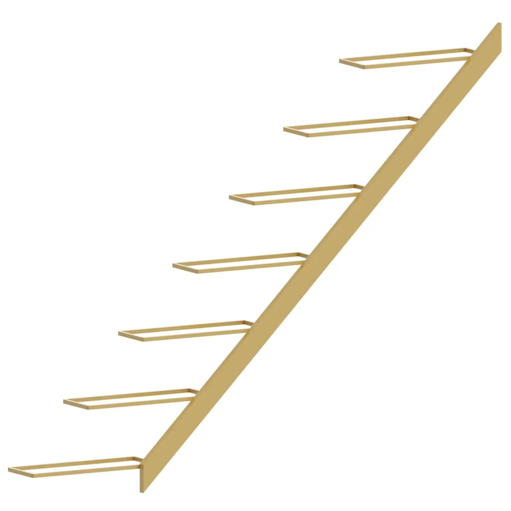 Ραφιέρες Κρασιών Τοίχου για 7 Φιάλες 2 τεμ. Χρυσές Μεταλλικές