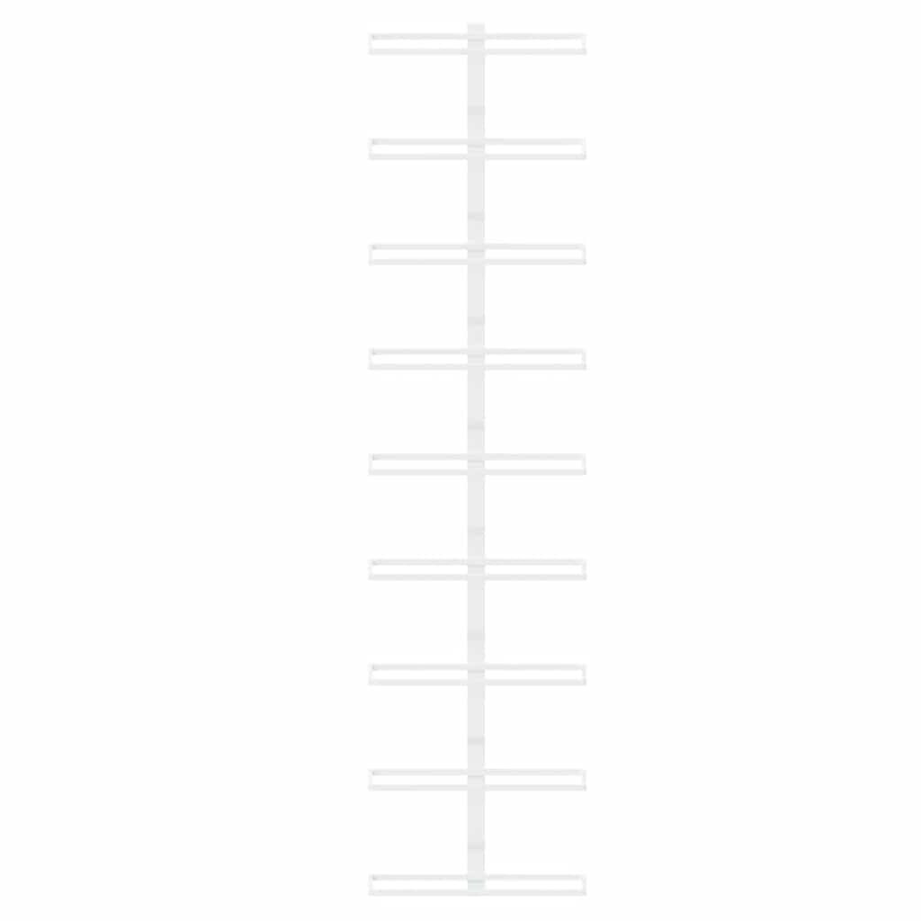 Επιτοίχια Ραφιέρα Κρασιών για 9 Φιάλες Λευκή Σιδερένια