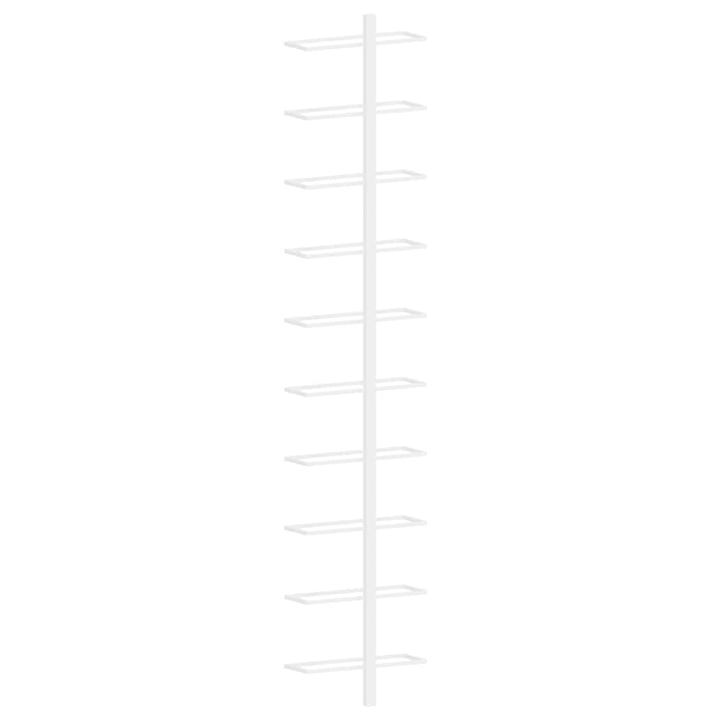 Ραφιέρα Κρασιών Τοίχου για 10 Φιάλες Λευκή Μεταλλική