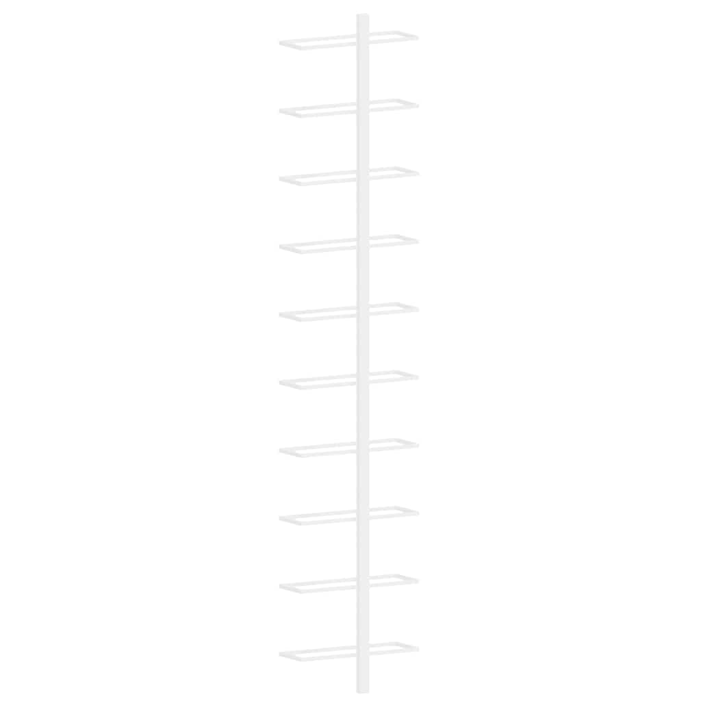 Ραφιέρα Κρασιών Τοίχου για 10 Φιάλες Λευκή Μεταλλική