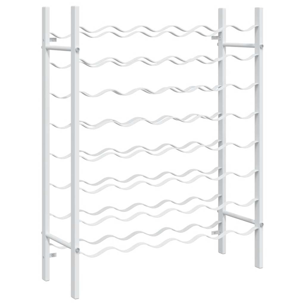 Ραφιέρα Κρασιών για 48 Φιάλες Λευκή Μεταλλική