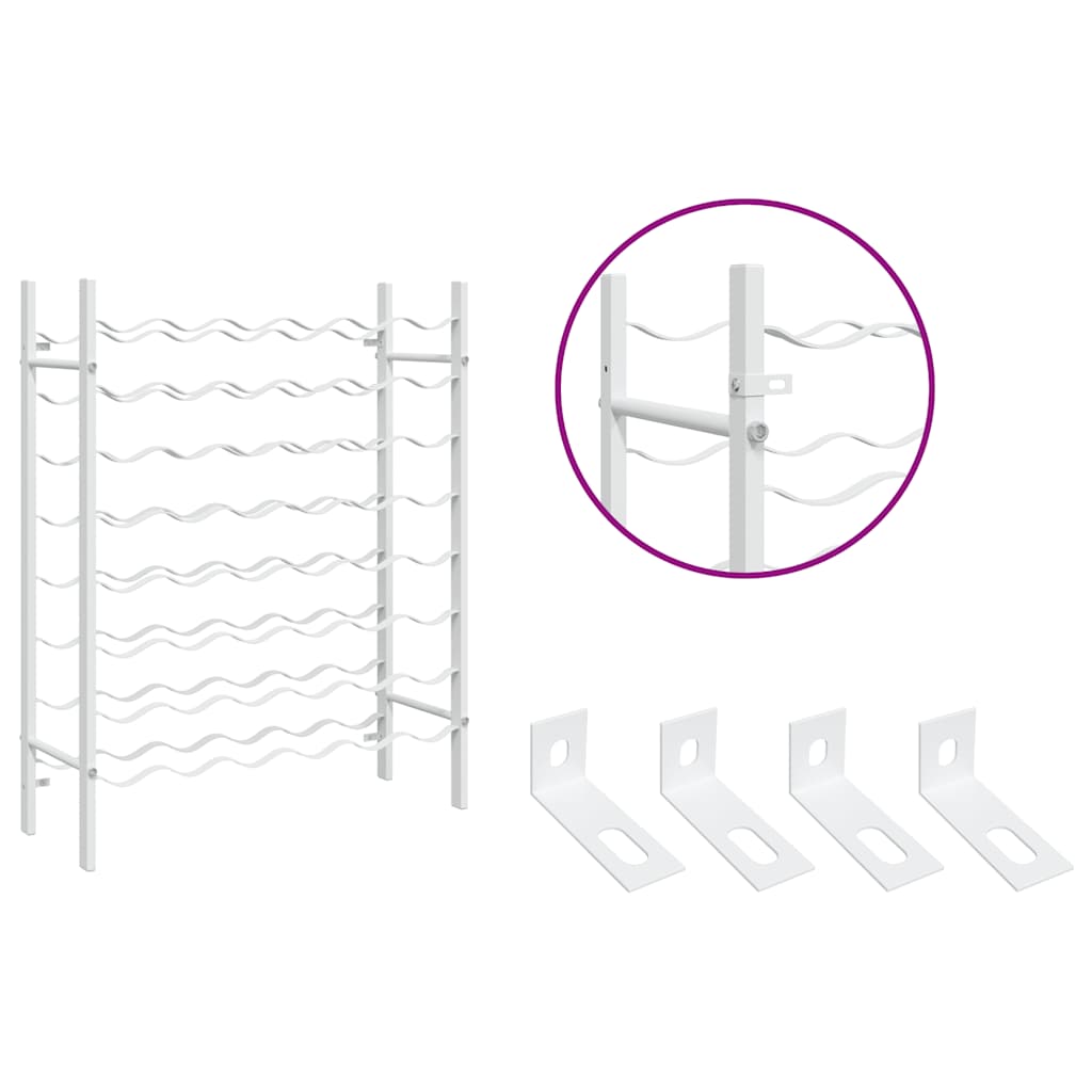 Ραφιέρα Κρασιών για 48 Φιάλες Λευκή Μεταλλική