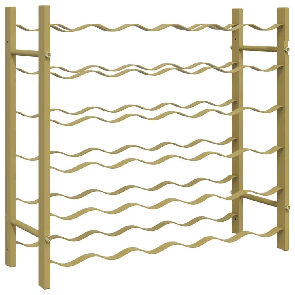 Ραφιέρα Κρασιών για 36 Φιάλες Χρυσή Μεταλλική