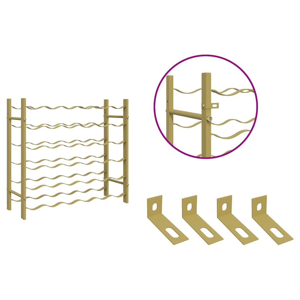 Ραφιέρα Κρασιών για 36 Φιάλες Χρυσή Μεταλλική