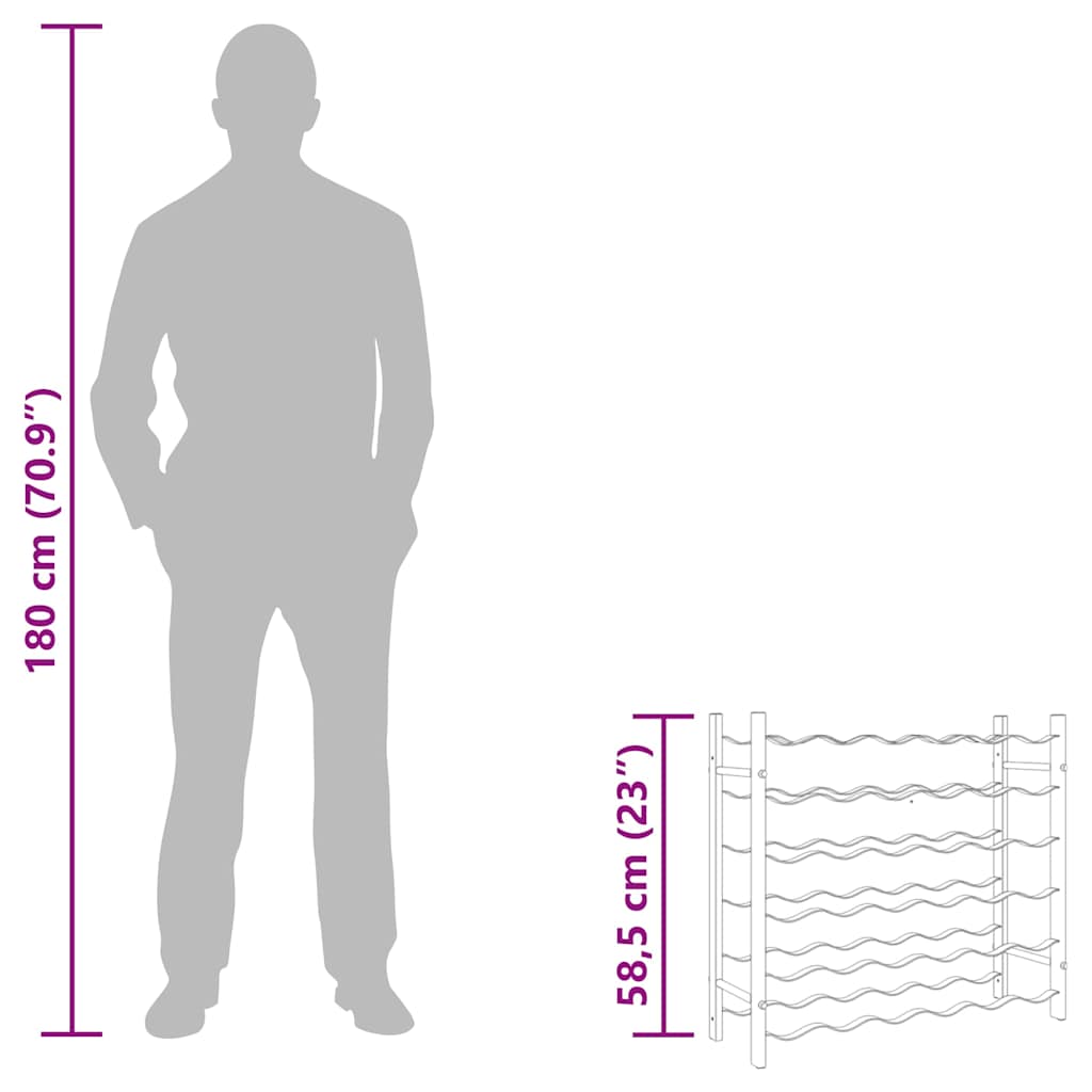 Ραφιέρα Κρασιών για 36 Φιάλες Χρυσή Μεταλλική