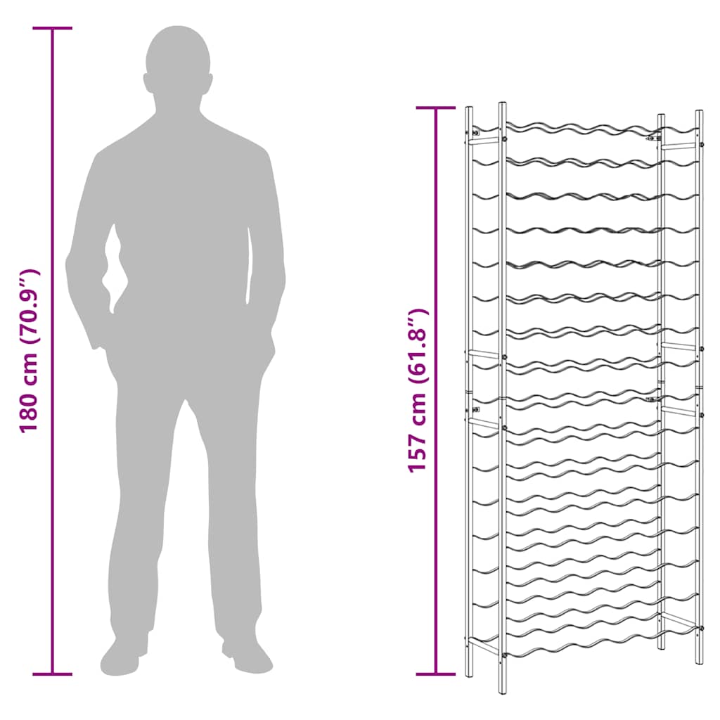 Ραφιέρα Κρασιών για 96 Φιάλες Λευκή Μεταλλική
