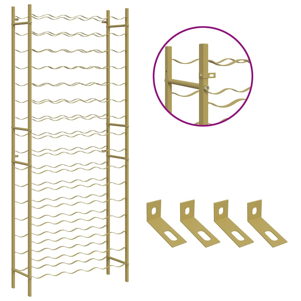 Ραφιέρα Κρασιών για 96 Φιάλες Χρυσή Μεταλλική