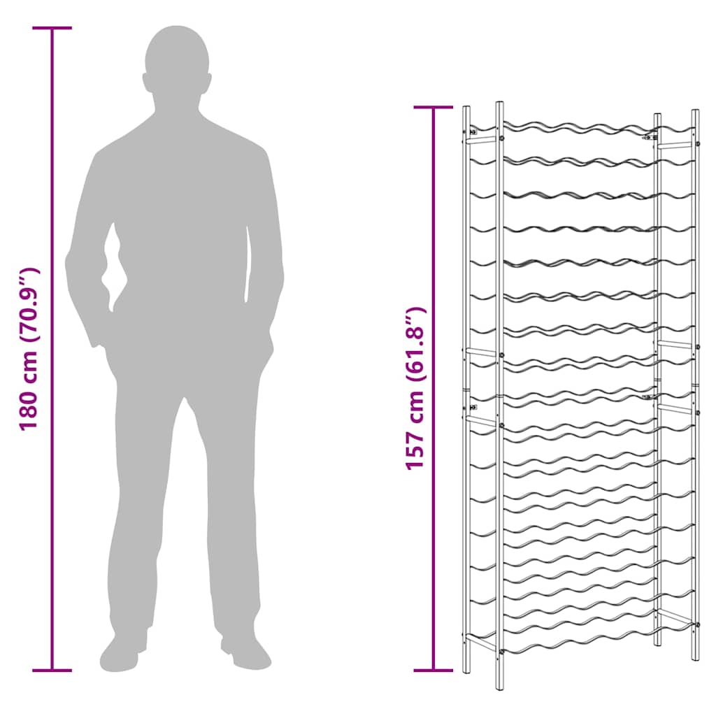 Ραφιέρα Κρασιών για 96 Φιάλες Χρυσή Μεταλλική