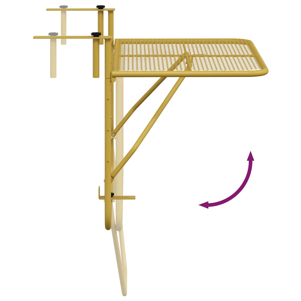Τραπέζι Μπαλκονιού Χρυσό 60 x 40 εκ. από Ατσάλι