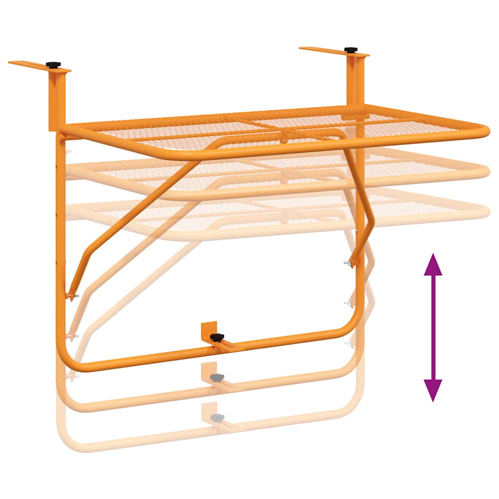 Τραπέζι Μπαλκονιού Κίτρινο 60 x 40 εκ. από Ατσάλι