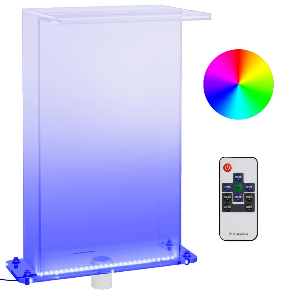 Σιντριβάνι Πισίνας με RGB LED & Σετ Βυσμάτων 51 εκ. Ακρυλικό