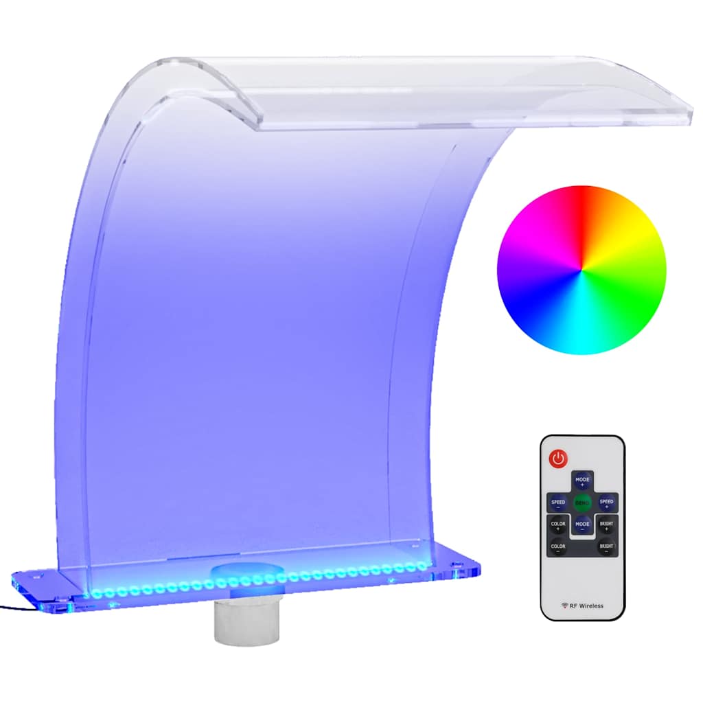 Σιντριβάνι Πισίνας με RGB LED & Σετ Βυσμάτων 50 εκ. Ακρυλικό