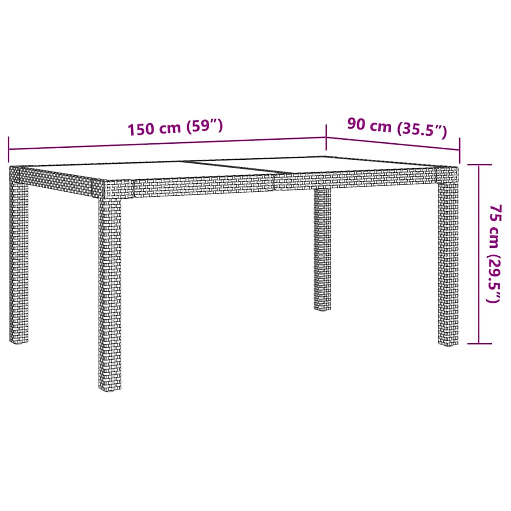 Σετ Τραπεζαρίας Εξ. Χώρου 7 τεμ. Μαύρο Συνθ. Ρατάν με Μαξιλάρια - PAKOBAZAAR